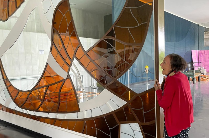 Em visita ao Congresso, artista plástica Marianne Peretti revê suas obras