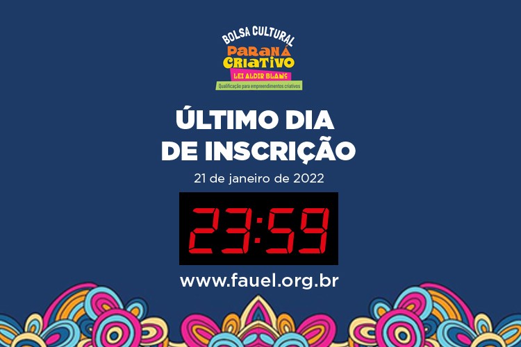 Inscrições para o Bolsa Paraná Criativo encerram nesta sexta, às 23h59