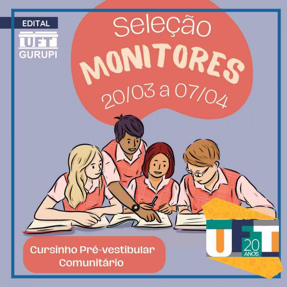 Câmpus da UFT em Gurupi seleciona monitores para o Cursinho Pré-Vestibular Comunitário