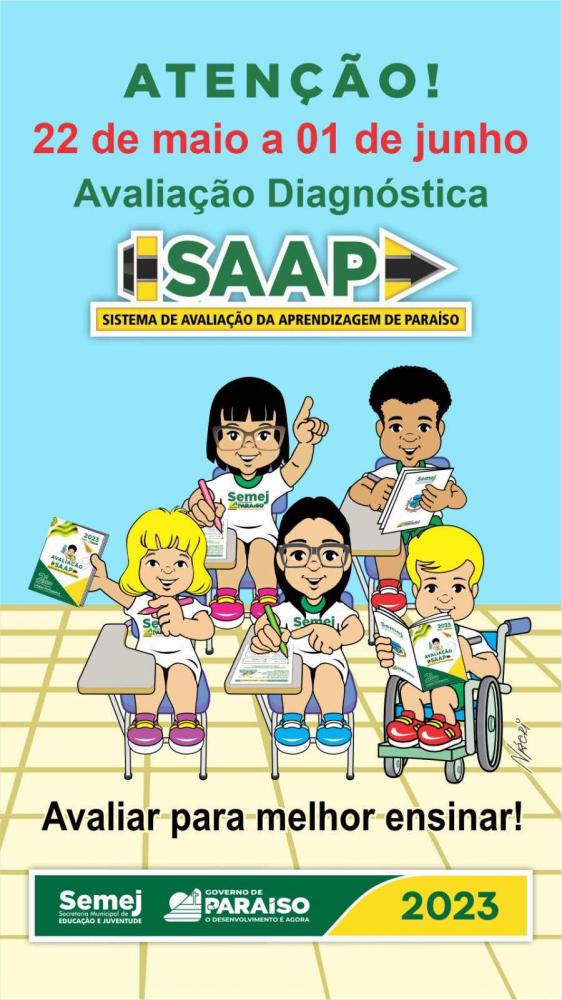 Provas do SAAP são aplicadas em Paraíso do Tocantins entre os dias 22 e 01 de Junho