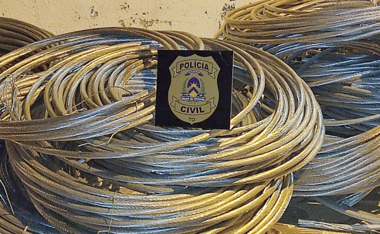 Polícia Civil recupera mais de duas toneladas de fios de alumínio furtados e prende homem suspeito de receptação