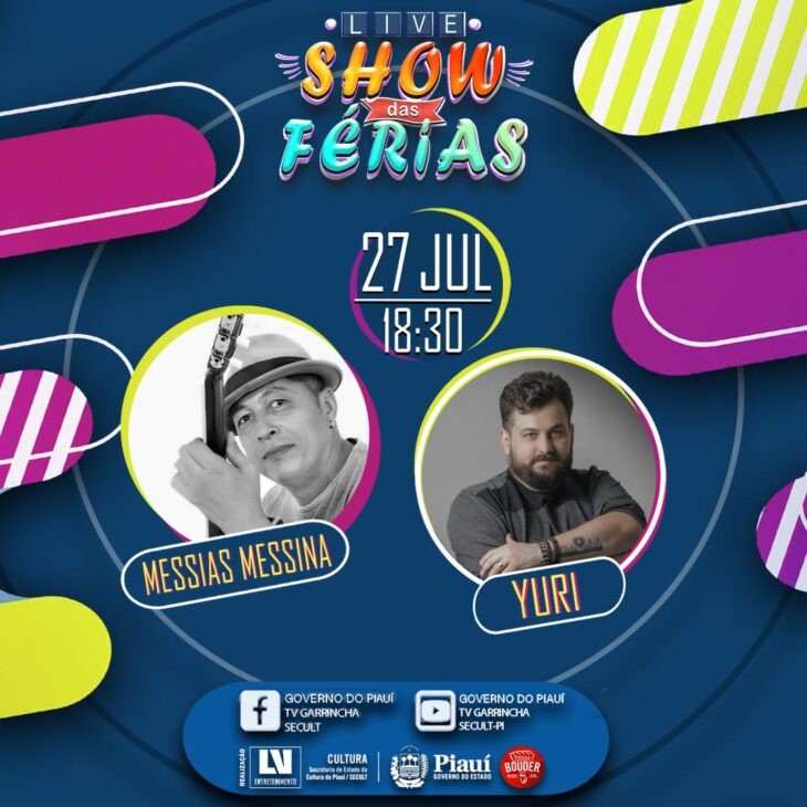 Live Show das Férias apresenta Messias Messina e Yuri nesta terça (27)