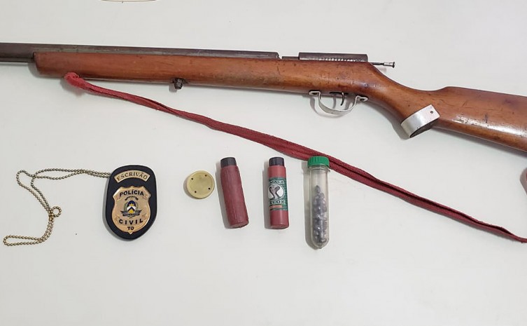 Polícia Civil apreende espingarda e prende homem por posse irregular de arma no interior do Tocantins