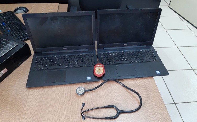 Computadores e aparelho hospitalar furtados e avaliados em mais de R$ 11 mil são recuperados pela Polícia Civil em Araguaína