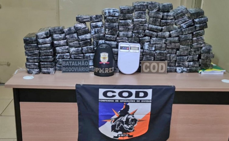 Polícia Militar prende traficante que transportava 70 kg de maconha na BR-153