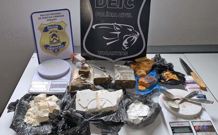 Homem é preso com quase 3 kg de drogas durante operação da Polícia Civil em Paraíso do Tocantins 