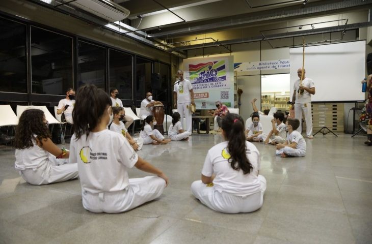 Oficina durante o Campão Cultural mostra que capoeira é também para crianças
